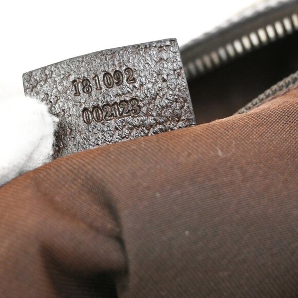 GUCCI GG Pattern Half Moon Shoulder Bag Canvas Leather Beige SHW Italy 70DA218 - Picture 12 of 14